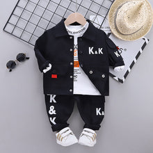 Load image into Gallery viewer, Autumn Children Clothes Baby Boys Jacket Suit T-Shirt Pants 3Pcs/sets Spring Kids Infant Clothing Toddler Sportswear 0-4 years
