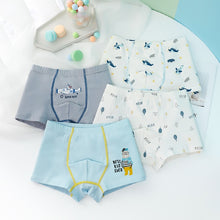 Load image into Gallery viewer, 4 Pcs High Quality Children's Underwear for Kids Cartoon Cat Shorts Soft Cotton Underpants Boys Teenage Striped Panties 4-16T
