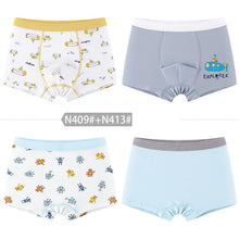 Load image into Gallery viewer, 4 Pcs High Quality Children's Underwear for Kids Cartoon Cat Shorts Soft Cotton Underpants Boys Teenage Striped Panties 4-16T
