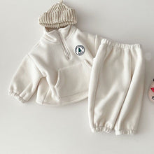 Load image into Gallery viewer, New Toddler Boys Clothes Set Outfit Children Warm Fleece Swearshirt Baby Girls Pullover Tops + Pants Suit 2pcs Kids Clothing Set
