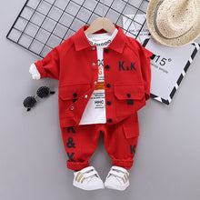 Load image into Gallery viewer, Autumn Children Clothes Baby Boys Jacket Suit T-Shirt Pants 3Pcs/sets Spring Kids Infant Clothing Toddler Sportswear 0-4 years
