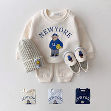 Load image into Gallery viewer, Korea 2023 Baby Boys Clothes Sets Letter Bear Girls Long Sleeve Casual Hoodie Sweatshirt+Pants 2pcs Kids Clothes Sports Suit New
