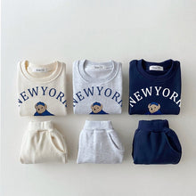 Load image into Gallery viewer, Korea 2023 Baby Boys Clothes Sets Letter Bear Girls Long Sleeve Casual Hoodie Sweatshirt+Pants 2pcs Kids Clothes Sports Suit New
