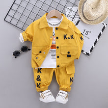 Load image into Gallery viewer, Autumn Children Clothes Baby Boys Jacket Suit T-Shirt Pants 3Pcs/sets Spring Kids Infant Clothing Toddler Sportswear 0-4 years
