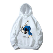 Load image into Gallery viewer, Baby Fall/Winter Hoodies Boys/Girls Handsome Judo Shoulder Throw Design Print White Sweatshirt Kids Soft Clothes Harajuku Tops
