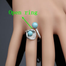 Load image into Gallery viewer, 925 Silver Jewelry Sets Blue Pearl Beads White Crystal
