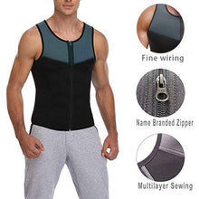 Load image into Gallery viewer, Oeak Men Fashion Fitness Gym Neoprene Sauna Vest New Sweaty Hot Waist Trainer Body Shaper Slimming Suit Weight Loss Zipper Vest
