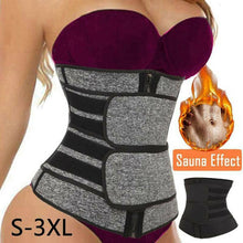 Load image into Gallery viewer, Hirigin 2020 Hot Sweat Waist Trainer Slimmer Trimmer Zip Belt Body Shaper Weight Loss Workout Solid Belts Plus Size
