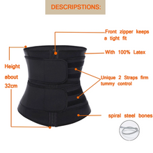 Load image into Gallery viewer, Hirigin 2020 Hot Sweat Waist Trainer Slimmer Trimmer Zip Belt Body Shaper Weight Loss Workout Solid Belts Plus Size
