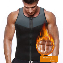 Load image into Gallery viewer, Oeak Men Fashion Fitness Gym Neoprene Sauna Vest New Sweaty Hot Waist Trainer Body Shaper Slimming Suit Weight Loss Zipper Vest
