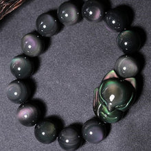 Load image into Gallery viewer, Rainbow Bracelet Obsidian Big Head Small Fox Fairy Bangle Bracelet Natural Stone Lucky For Women Men Crystal Bracelet Jewelry
