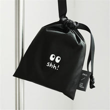 Load image into Gallery viewer, VOGVIGO Black Letter Waterproof Drawstring Bags Printed Cute School Drawstring Storage Bag Disposable Diaper Cosmetic Case Pouch
