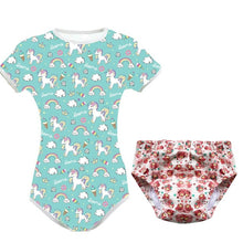 Load image into Gallery viewer, Adult Baby ABDL Bodysuit Diaper Incontinence Booster Pads Training Pant And Pajamas Set
