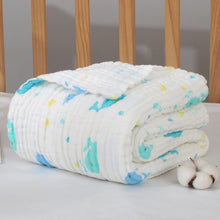 Load image into Gallery viewer, 6 Layers Bamboo Cotton Baby Receiving Blanket Infant Kids Swaddle Wrap Blanket Sleeping Warm Quilt Bed Cover Muslin Baby Blanket
