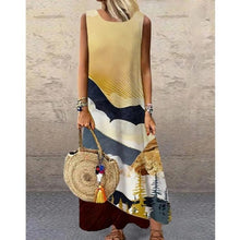 Load image into Gallery viewer, Women Print Long Dress 2022 Summer Casual Loose Sleeveless Dresses Sundress Female Elegant Robe Vintage Maxi Dresses Plus Size
