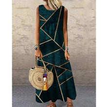 Load image into Gallery viewer, Women Print Long Dress 2022 Summer Casual Loose Sleeveless Dresses Sundress Female Elegant Robe Vintage Maxi Dresses Plus Size
