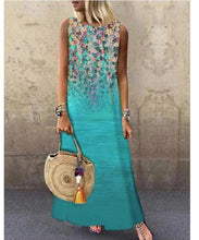 Load image into Gallery viewer, Women Print Long Dress 2022 Summer Casual Loose Sleeveless Dresses Sundress Female Elegant Robe Vintage Maxi Dresses Plus Size
