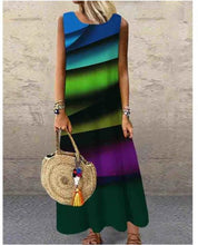 Load image into Gallery viewer, Women Print Long Dress 2022 Summer Casual Loose Sleeveless Dresses Sundress Female Elegant Robe Vintage Maxi Dresses Plus Size
